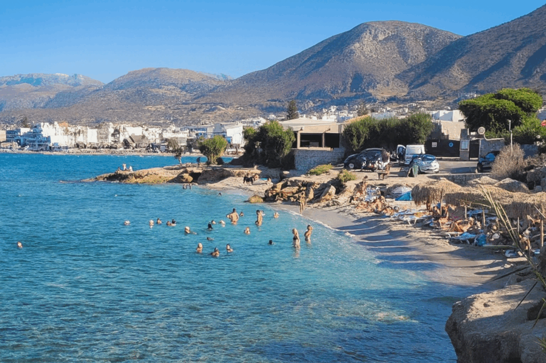 Secret beach with clear blue water near Hersonissos Crete - Eleana Beach Suites