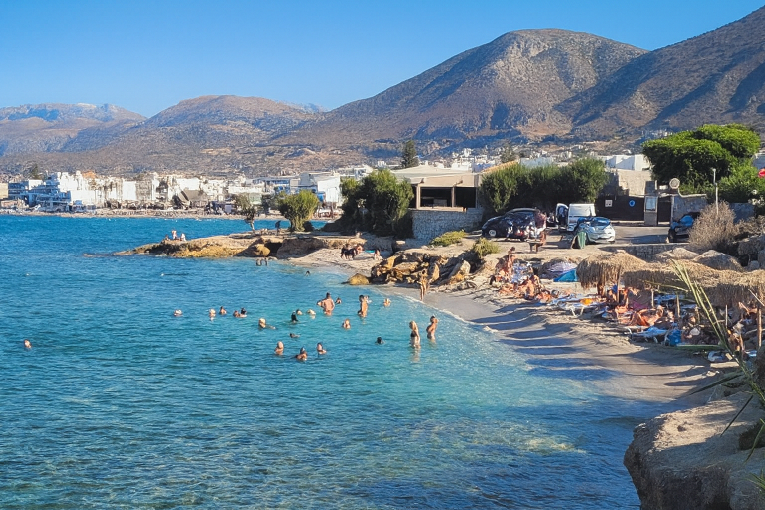 Secret beach with clear blue water near Hersonissos Crete - Eleana Beach Suites